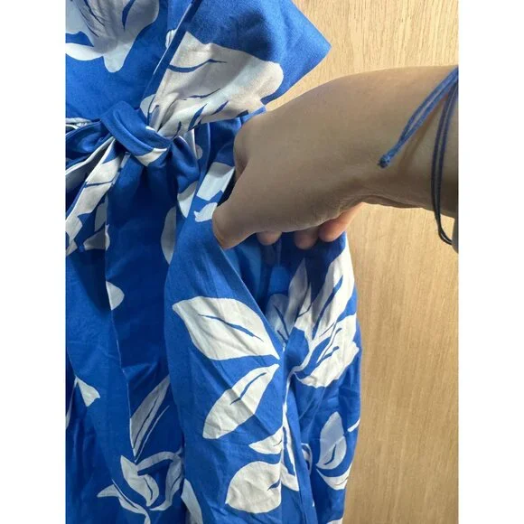 J.Crew Blue & White Floral One-Shoulder Dress Size 2 - Picture 7 of 15